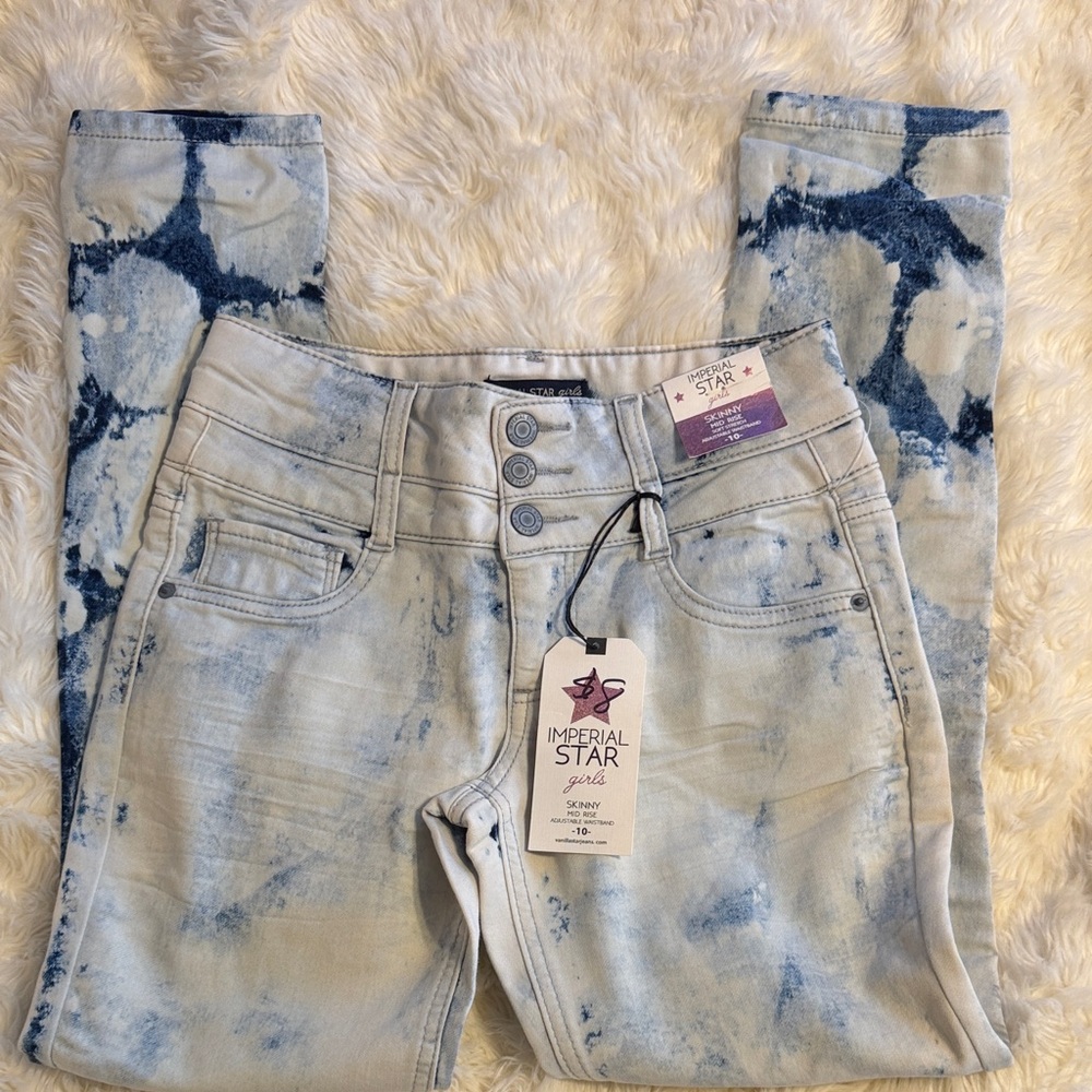 Imperial Star Women's Light Blue Tie-Dye Skinny Jeans